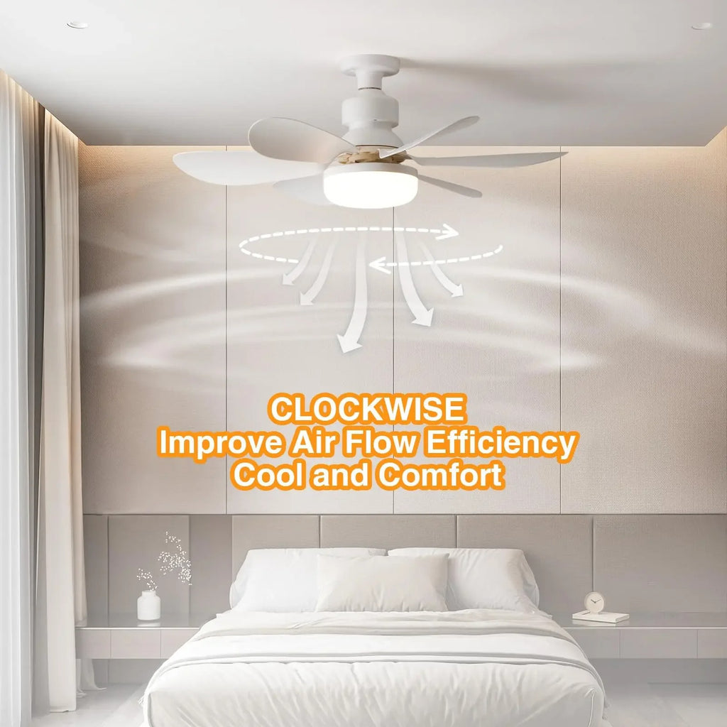 LED Ceiling Fan Light Dimmable Living Room Lamp Remote Control Color Changing